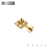 IMPLANT GRADE TITANIUM THREADLESS PUSH IN MULTI CZ PLAIN BALL LABRET STUD SET